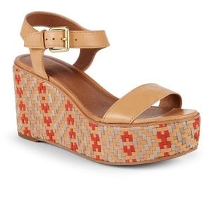 FRYE heather woven leather wedge sandal